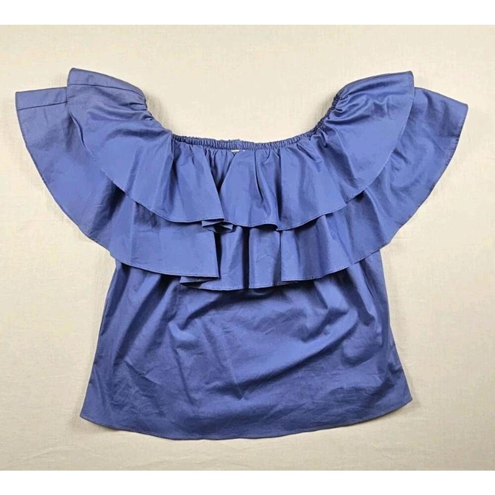 Misa‎ Los Angeles Off The Shoulder Cotton Top - Size Small Blue